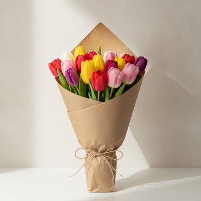 Bunch of fresh tulips