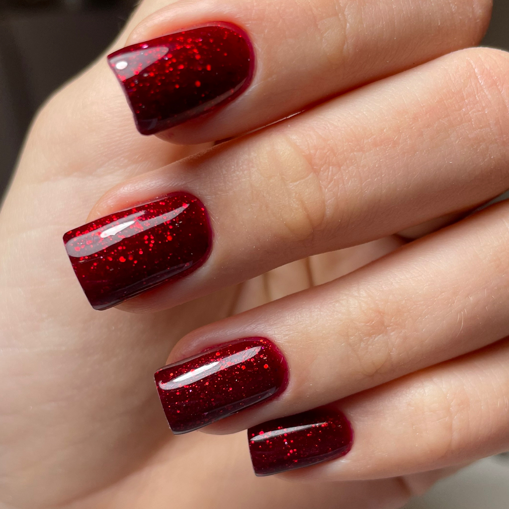 Manicure with hard-material strengthening